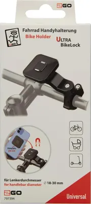 Zdjęcie produktu dla 2GO 797394 2GO Fahrrad Handyhalterung Ultra BikeLock für  18-30mm