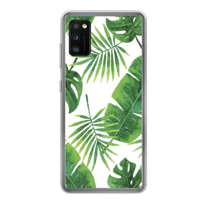 Produktbild von MuchoWow® Handyhülle Schutzhülle Hülle für Samsung Galaxy A41 Tropisch - Blätter - Muster Silikon Softcase Handy Hülle - Mobiltelefon