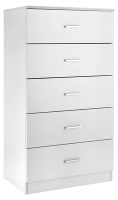 Imagen del producto de Armario con 5 cajones para dormitorio, color blanco