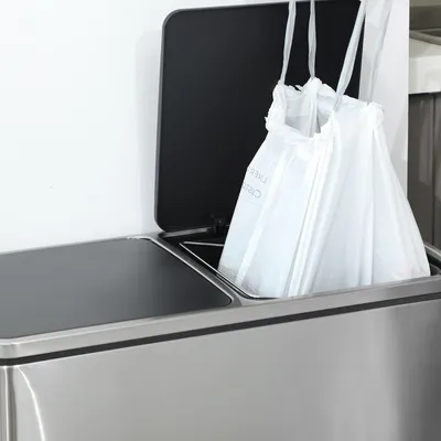 Image de Sacs poubelle avec cordon de serrage, 180 pièces, 30 litres | Blanc | 50,6 x 74,1 cm