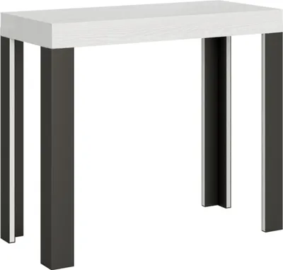 Produktbild von Ausziehbare Konsole 90x40/300 cm White Ash Line Anthrazitrahmen