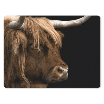 Produktbild von MuchoWow® Mauspad Mousepad Schottischer Highlander - Tiere - Schwarz 40x30 cm - Mousepads - Maus Mat - Pad - Mausunterlage - Anti Rutsch