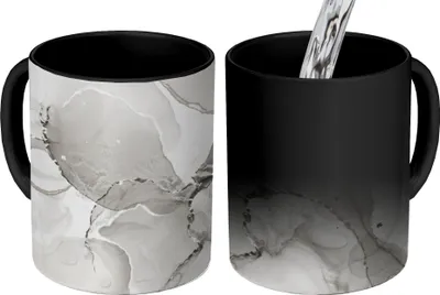 Produktbild von MuchoWow® Zauber Tasse Zaubertasse Magic Marmor - Grau - Schwarz 350 ml Farbwechsel Becher Geschenk Geschenkidee - Magic-Tasse - Fototasse - Keramiktassen - Bilder - Tasse Kaffee - Getränkbecher - Kaf