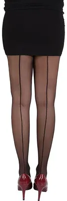 Produktbild von Strumpfhose schwarz mit Naht Größe 42-48