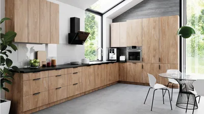 Produktbild von Winkelküche – Eckküche – Küchenzeile L-Form – Küchenzeile – Komplettküche – Sorento – K42-G470 – 470 x 270 cm – Sonoma Eiche Matt Ohne Arbeitsplatte
