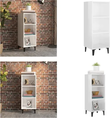 Produktbild von vidaXL Sideboard Hochglanz Weiß 34,5x32,5x90 cm Holzwerkstoff - Sideboard - Sideboards - Highboard - Schrank