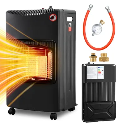 Image de Chauffage mobile à gaz Peviasot, pour bouteilles de 8 à 15 kg, avec régulateur, tuyau et pince