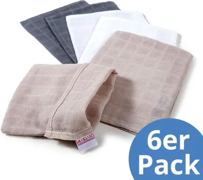 Produktbild von Makian Mull-Waschhandschuh 6er Pack 15 x 20 cm