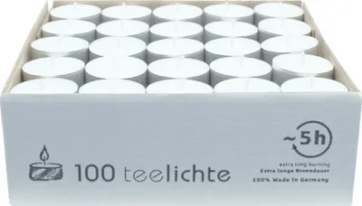 Produktbild von Teelichter Gelb Alu Wenzel Kerzen 5 Std 100 Stk  Germany Dekoration