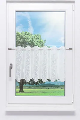 Produktbild von Scheibengardine Plauener Spitze - Reigen (Bx H) 124cm * 40cm weiß