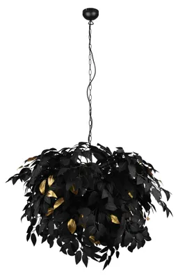 Image de Lustre LEAVY noir et doré 4xE14x28W en métal, dimensions : 150x70x70 cm, IP20, RL