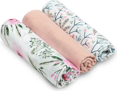 Immagine prodotto di SENSILLO set pannolini in mussola panni per ruttini bambino confezione da 3 panni in mussola 70x80 cm rosa