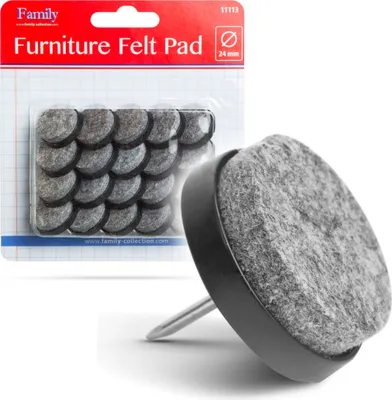 Produktbild von Selbstklebende Filzgleiter - Anti-Scratch Bodenschutz Filz mit Nagel – Schwarz/Grau – 20 Stück – Möbel Filz selbstklebend - Bodenschutz Für Stühle Und Möbel Filz