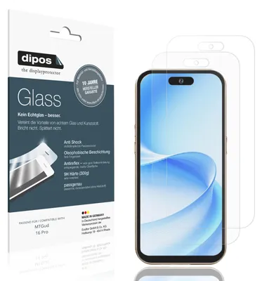 Produktbild von 2x Schutzfolie für MTGud 16 Pro matt - Anti-Shock 9H Folie dipos Glass Kunststoffglas