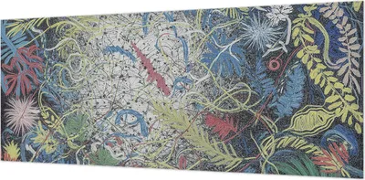 Produktbild von Wandtapete - Dekorative Tapete für Wohnzimmer- Tapetenfolie für Wanddekoration - 208x146 cm - Pflanzenwirbel