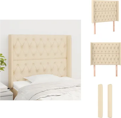 Produktbild von vidaXL Kopfteil mit Ohren Creme 93x16x118/128 cm Stoff -  Kopf- & Fußenden
