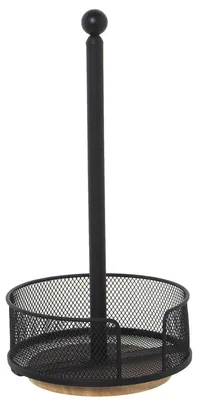 Keukenrollenhalter aus Metallgitter, schwarz, 18 x 36 cm