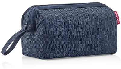 Produktbild von reisenthel travelcosmetic, Kosmetikbeutel, Kulturbeutel, Herringbone Dark Blue, 4 L, WC4113