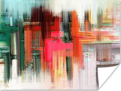 Produktbild von MuchoWow® Poster Ölgemälde - Abstrakt 160x120 cm - Foto Plakat