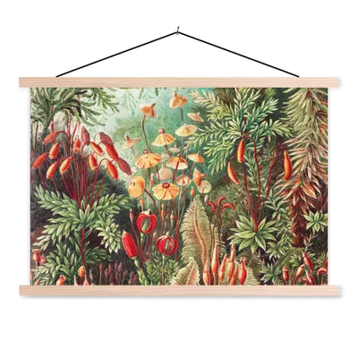 Produktbild von MuchoWow® Textilposter Blumen - Kunst - Vintage - Natur - Botanisch 60x40 cm mit holzfarbenen Rahmen - Bilder