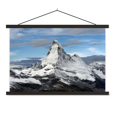 Produktbild von MuchoWow® Textilposter Wolken über dem Matterhorn in der Schweiz 120x80 cm mit schwarzem Rahmen - Wanddeko