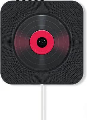 Obrázok produktu pre ZELURXX Nástenný prehrávač CD Bluetooth, multifunkčný prehrávač, zásuvka USB, FM, bezdrôtové diaľkové ovládanie, vypínač na ťahanie kábla, 18,9 x 18,9 x 3,7 cm