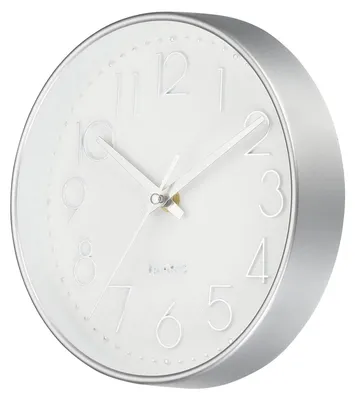 Runde Wanduhr 20 cm, leise, batteriebetrieben, arabische Ziffern, weiß