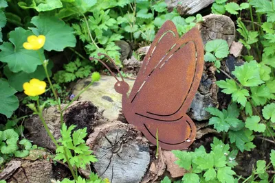 Produktbild von Gartenfigur Schmetterling groß Edelrost
