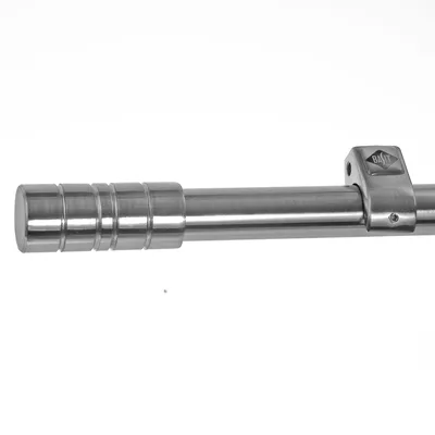 Produktbild von Edelstahl Look Gardinenstange 20mm Wandträger 1-läufig Zylinder, Länge wählbar D50 E34 R