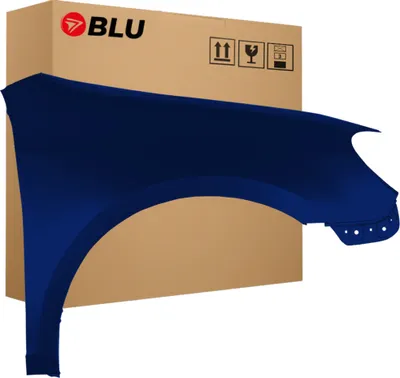 Zdjęcie produktu dla BLU Błotnik pasujący do VW Volkswagen GOLF VI 6 Kombi LD5Q Prawy Niebieski SchattenBlau | 2008-2016 | Przedni Przód | Lakierowany | Gotowy do montażu | Stal