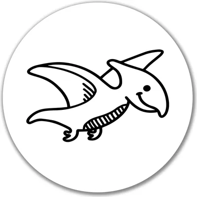 Produktbild von Huuraa Aufkleber Pteranodon Dinosaurier 10cm rund Sticker Geschenkidee