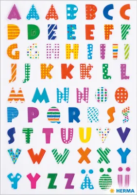 Produktbild von HERMA Buchstaben Sticker MAGIC A-Z Stone geprägt 1 Blatt à 64 Sticker