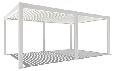 Produktbild von Weide E-Deluxe Plus elektrische Pergola Voll-Aluminium 4x6m mit Lamellendach weiß