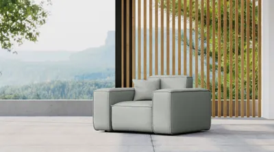 Productafbeelding van Tuinstoel, fauteuil, loungefauteuil. Model: SUMMER. Weersbestendig materiaal. Kleur: lichtgrijs
