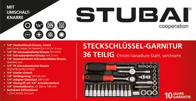 Produktbild von STUBAI Steckschlüsselsatz 36teilig 1/4'