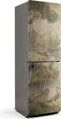 Produktbild von Friedliche Landschaft mit Vögeln – Magnetische Kühlschrank Abdeckung – Dekorfolie magnetisch Küche – Kühlschrank Magnet Deko – selbstklebende Magnettafel – Magnetfolie für Kühlschranktür – 60x180 cm