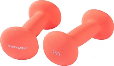 Produktbild von Tunturi 2er Set Kurzhantelset, Fitnessset, 2 kg, bunte Kurzhanteln mit Neoptren