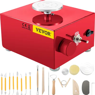 Immagine prodotto di VEVOR Tornio per Vetroceramica 2000 giri/min 30 W, tornio regolabile Elettrico in lega di alluminio, 40 dB Utensile per modellare la Vetroceramica con spina UK per lezioni a mano, 15 x 14 x 10 cm Rosso