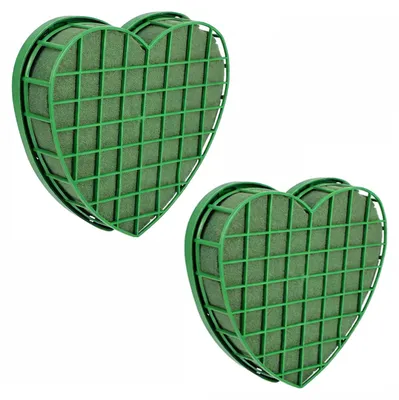 Productafbeelding van Steekschuim hart - Natte steekschuim voor verse bloemen - 21x21 cm - 2 stuks