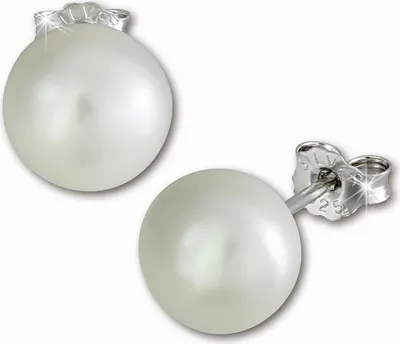 Produktbild von SilberDream Ohrstecker für Damen 925 Silber weiß Perle Ohrringe 8,5mm SDO128W