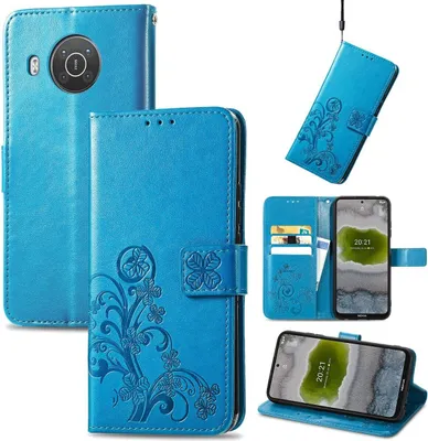 Produktbild von König Design Hülle kompatibel mit Nokia X10 Kunstleder Handyhülle - Handy Case Blau