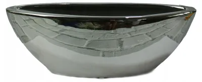 Zdjęcie produktu dla Osłonka srebrna ceramika łódka 32 cm DEcodomi