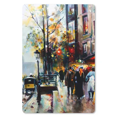 Produktbild von MuchoWow® Mauspad Mousepad Gemälde - Stadt - Öl 18x27 cm - Mousepads - Maus Mat - Pad - Mausunterlage