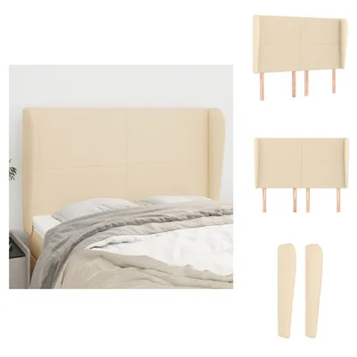 Produktbild von vidaXL Kopfteil mit Ohren Creme 147x23x118/128 cm Stoff -  Kopf- & Fußenden