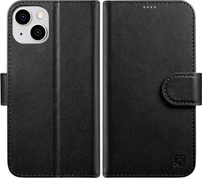 Immagine prodotto di Icarer Olio Cera Portafoglio Custodia 2In1 Iphone 14 Plus in pelle con Flap Anti-Rfid Nero (Wmi14220723-Bk)