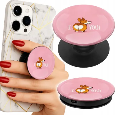Zdjęcie produktu dla Uchwyt Do Telefonu Popsocket Na Palce/Stojak Śmieszne Wzory Love You Piesek