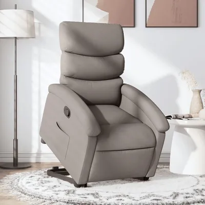 Image de Fauteuil relax pratique avec releveur Taupe Tissu - Fauteuil TV & Relax ,mobilier design 8855665 2parcel