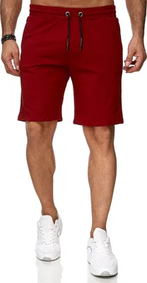 Produktbild von Reslad Sweat-Shorts Herren Basic Sport Freizeit Kurze Hose RS-5061 Bordeaux 2XL