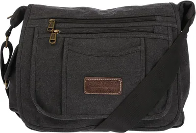 Produktbild von Christian Wippermann große XL Herren Damen Tasche Umhängetasche Canvas Messenger Bag  Schwarz