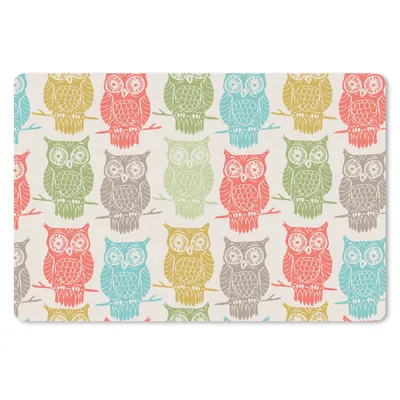 Produktbild von MuchoWow® Schreibtischunterlage Muster - Eule - Vögel 60x40 cm - XXL Mauspad - Großes Mauspad